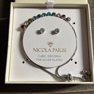 Silver Plated Cubic Zirconia Jewelry Set